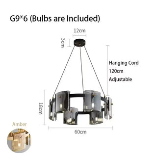 Modern Glass Pendant Light – Square Pendant Light with Clear Glass Shade & Iron Frame