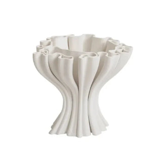 ceramic vase handmade porcelain flower holder elegant white decor front view