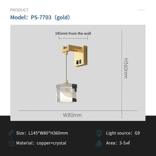 Nordic Crystal Wall Light – Soft Diffused Lighting with Copper Mount Lamp
