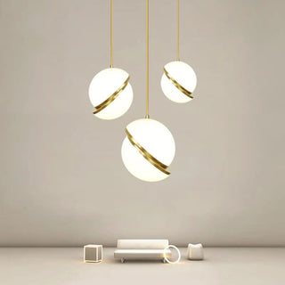Circle Pendant Light – Modern Pendant Light With Gold Finish & Adjustable Suspension Cable