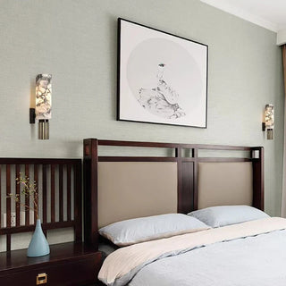 Alabaster Marble Wall Sconce – Luxury Copper Base Integrated LED Lighting