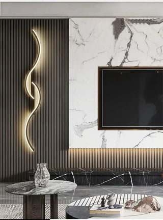 Decorative Wall Lamp – Contemporary Wavy LED Light with Aluminum Silicone Design