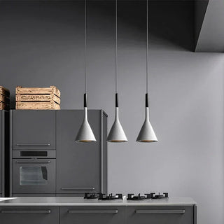 Conical Aluminum Pendant | Adjustable Cable Lighting - Matte Finish Light Fixture