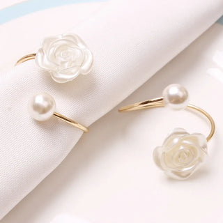 flower napkin holder elegant aluminium napkin rings table decor detail