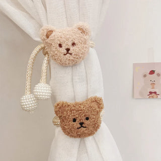 teddy tieback curtain holders cotton tiebacks flower design angle view