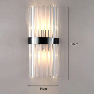 Crystal Wall Light – Rectangular Aluminium Wall Sconce with Warm White LED Bulbs