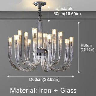 Glass Chandelier – Modern Clear Glass Pendant with Integrated LED Lighting