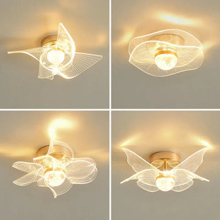 Gold LED Ceiling Light – Modern Nordic Design Acrylic Fixture for Living Room