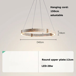 Stone Steel Chandelier – Contemporary Dining Room Lighting | Dimmable LED Fixture