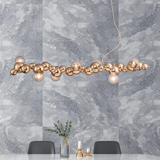 Gold Pendant Lamp – Modern LED Pendant Light with Bubble Glass & Metal Hanging