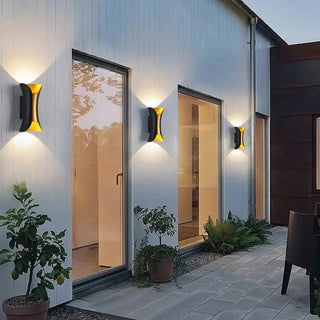 Outdoor Wall Light – Directional COB LED Technology | Matte Black & Gold Finish