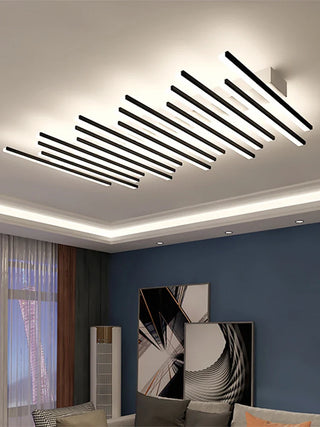 Semi-Flush Chandelier – Modern LED Ceiling Light | Iron Fixture for Dining Room