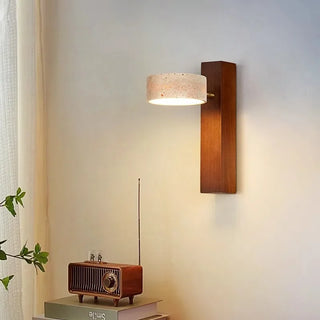 Ceramic Wall Light – Wabi-Sabi Lighting | Textured Marble & Wood Sconce