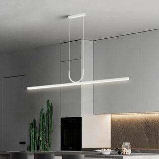 Contemporary Pendant Light – Adjustable Suspension Black Finish LED Lighting