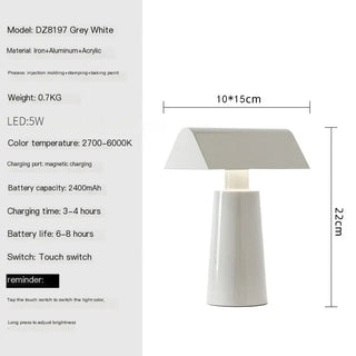 Portable Table Lamp – Minimalist Touch Control Lamp with Soft Light & Oven-Bake Finish