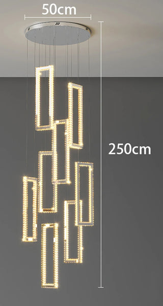 Modern Crystal Chandelier – Elegant Living Room Lighting with Adjustable Dimmable LED