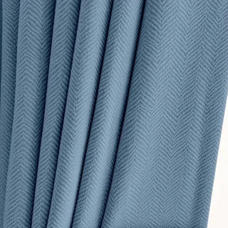 luxury blackout curtain london blue rod pocket panel noise reducing thermal insulated close-up
