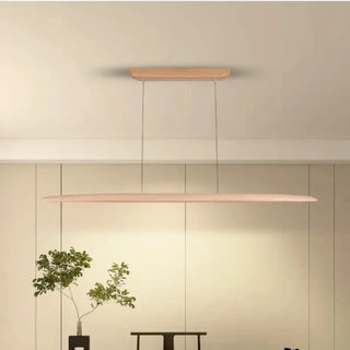 Dimmable Wooden Pendant Light - Modern Kitchen Island Lamp With Remote Control
