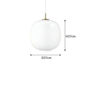 White Glass Pendant Light – Minimalist Kitchen Pendant Lamp with LED Lighting