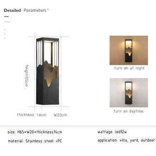 Modern Garden Wall Light – Outdoor Wall Sconce with Mountain Landscape Design