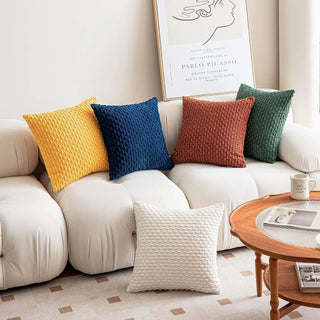 oslo cushion covers woven polyester cotton modern minimalist 40x40 to 50x50 cm macro view