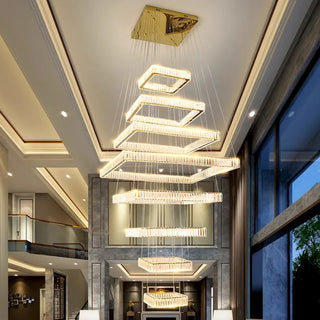 Modern Crystal Chandelier – Elegant LED Ceiling Lamp with Remote Control