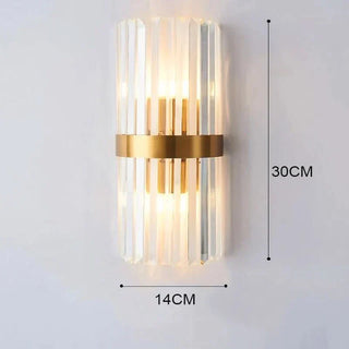 Crystal Wall Light – Rectangular Aluminium Wall Sconce with Warm White LED Bulbs