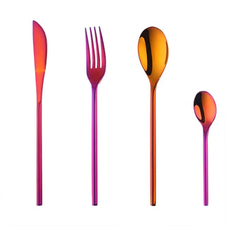 designer cutlery set stainless steel luxury dining utensils eco-friendly flatware front view