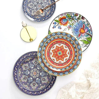 hand painted ceramic plates earthworks elegant porcelain plates luxury dining lifestyle view