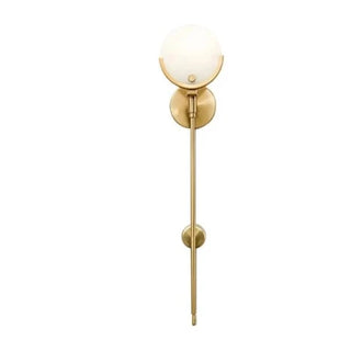 Brass wall lamp with marble base — Nordic designer wall fixture