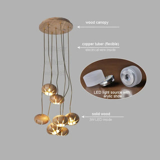 Wooden Pendant Light – Floral Hanging Lamp | Elegant Room Lighting by Lumavera