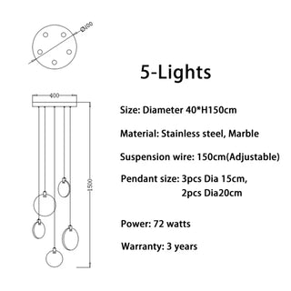 Copper Marble Chandelier – Modern Ceiling Light With Warm Ambient Lighting