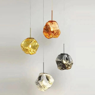 Aurora Nordica Pendant – Adjustable Height Suspension Light With Amber Glass Shade
