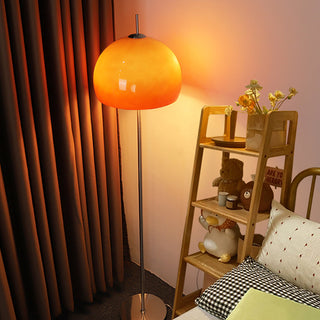 Vintage medieval mushroom glass floor lamp — retro iron design