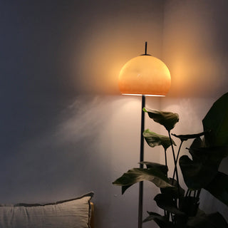 Vintage glass mushroom floor lamp — medieval warm