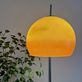 Medieval mushroom lamp wide view — glass iron retro