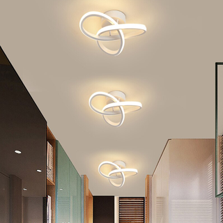 Contemporary Ceiling Light – Double Panel LED Fixture | Modern Curved Metal Lamp
