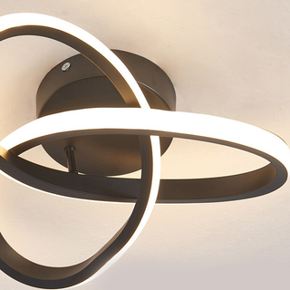 Contemporary Ceiling Light – Double Panel LED Fixture | Modern Curved Metal Lamp