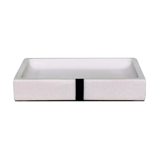 Santorini modern quartz resin bathroom accessory set black trim lifestyle view