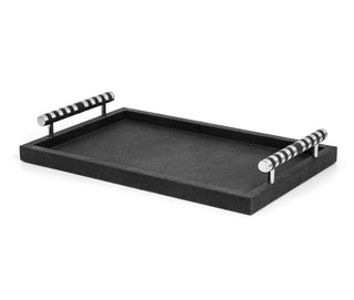 shagreen embossed tray pinetti saturno luxury serving tray satin brass handles close-up