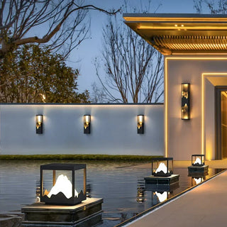Modern Garden Wall Light – Outdoor Wall Sconce with Mountain Landscape Design