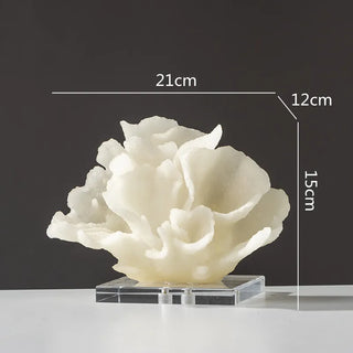 handcrafted resin coral figurine sculpture with crystal accents top view