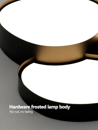 Black Iron Ceiling Light – Modern LED Surface Mount Fixture for Living Room