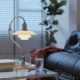 Bauhaus Table Lamp – Modern Glass and Iron Lamp with Soft Ambient Lighting