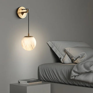 Marble Wall Lamp – Minimalist Copper Wall Light With Soft Ambient Lighting