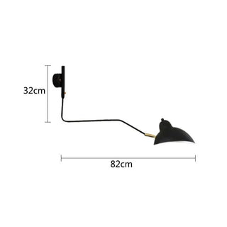 Applique Murale Orientable | Applique Murale Industrielle Avec Bras Pivotant - Finition Noir Mat