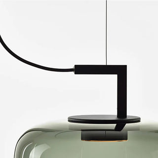 Art Deco Pendant Light – Stone Glass LED Pendant Lighting | Polished Chrome Finish