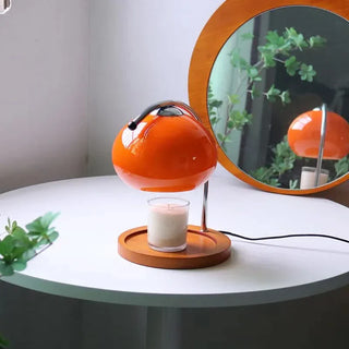 Retro Glass Table Lamp – Vintage Globe Lamp with Warm Ambient Light