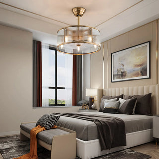 Industrial Ceiling Light – Gold Brass Kitchen Fixture | Vintage Warm Lighting