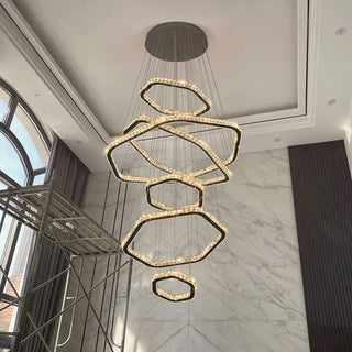 Modern Crystal Chandelier | Adjustable LED Lighting - Elegant Living Room Fixture